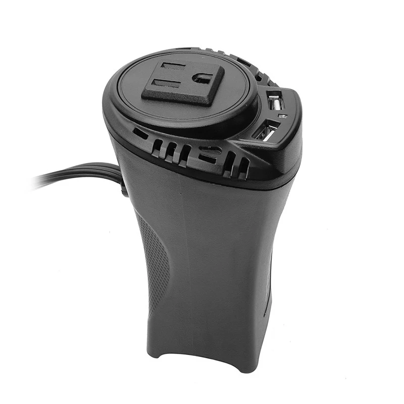 150W Cup Holder Power Inverter 12V To 110V With Dual USB Ports (3.1A) factory