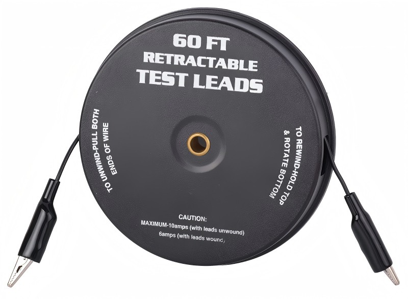 30-60ft Retractable DC Test Leads with Magnetic Mount - 10A Automotive Lead 30-60ft Retractable DC Test Leads with Magnetic Mount - 10A Automotive Lead