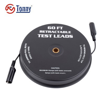 30-60ft Retractable DC Test Leads With Magnetic Mount - 10A Automotive Lead